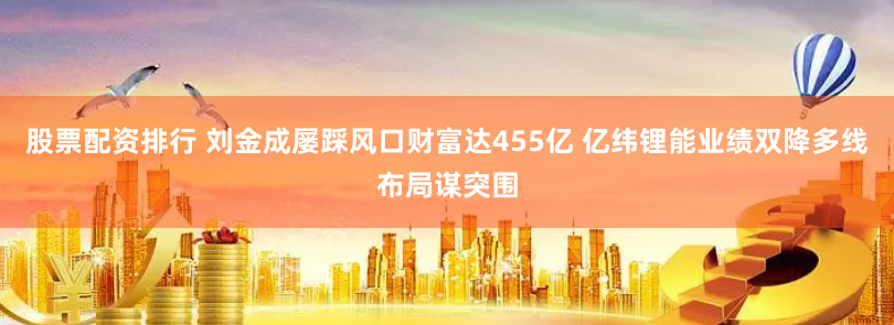 股票配资排行 刘金成屡踩风口财富达455亿 亿纬锂能业绩双降多线布局谋突围